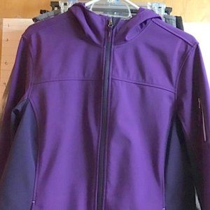 FREE TECH women’s hooded jacket sz L 12/14 PURPLE